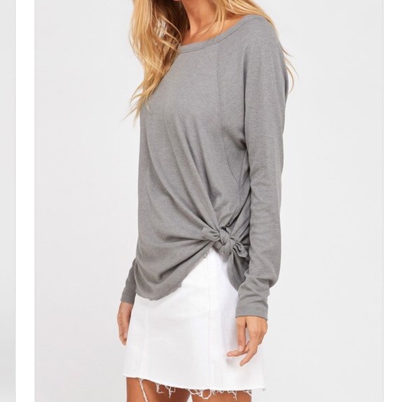 Gray Ribbed essential top - Picture 3 of 8